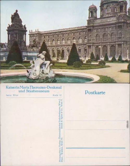 Ansichtskarte Wien Kaiserin Maria Theresien-Denkmal und Staatsmuseum 1995