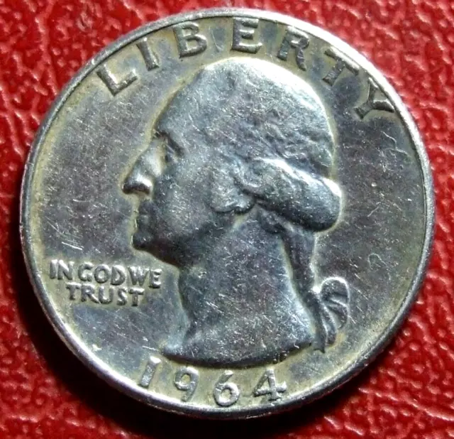 Liberty George Washington United Estado Trimestre De Dólar de Plata 1964 Moneda