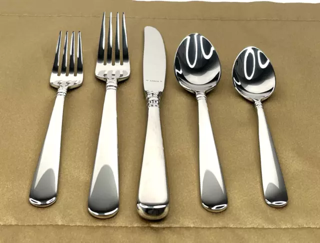 Lenox Pearl Platinum 5-Piece Flatware Place Setting 18/10 Stainless NEW IN BOX