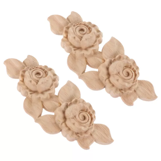 2 pz accessori floreali petali di rosa in legno massello elemento decorativo legno legni