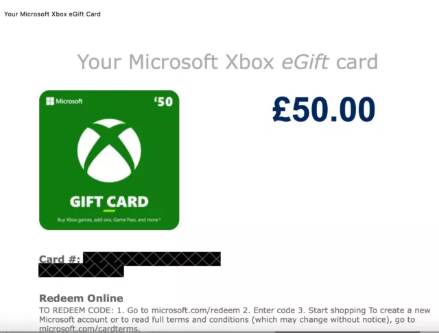 Gift code xbox deals