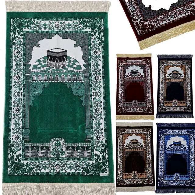 Musallah Rugs PREMIUM ISLAMIC KAABA Prayer Flower Mat Jannamaz Musallah Rug-27.5″ x ...