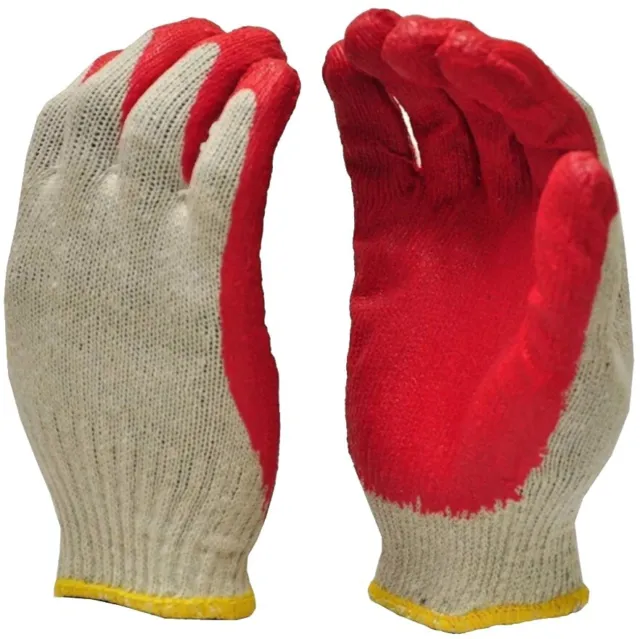 WHOLESALE 300 Pairs PREMIUM Red Latex Rubber Palm Coated Work Safety Gloves 001