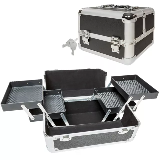 Kosmetikkoffer Schminkkoffer Beauty Case Hartschale Schmuckkoffer Koffer schwarz 2