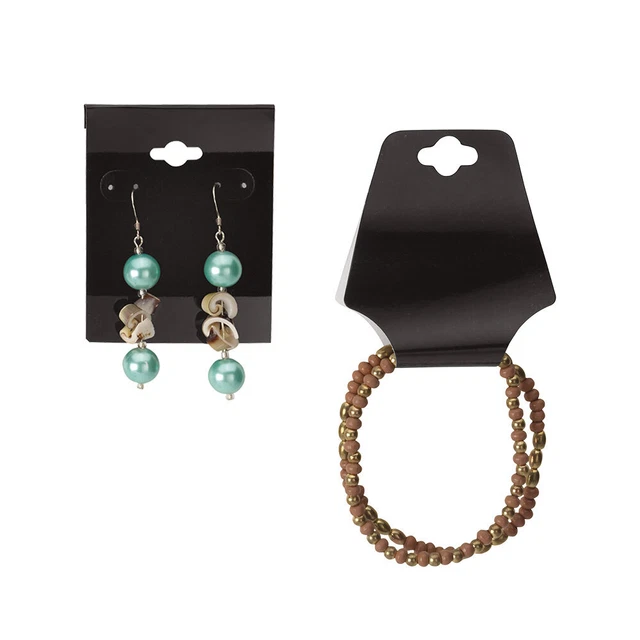 Earring Card / Necklace Foldover Set - Black