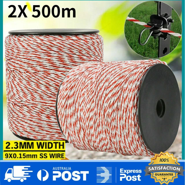1000M POLYWIRE FOR Electric Fence Energiser Fencing Kit Nylon Poly Wire