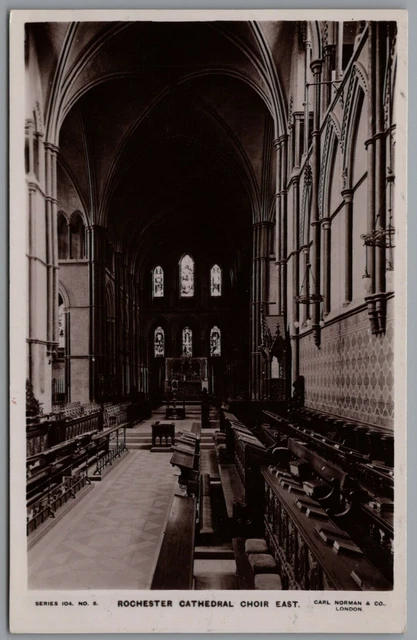 Postkarte Rochester Cathedral Chor East Kent unbenutzt Carl Norman Foto RP Vintage