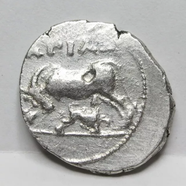 GREECE Ancient Illyria Apollonia Silver AR Drachm 229-100 BC Cow and Calf #D07