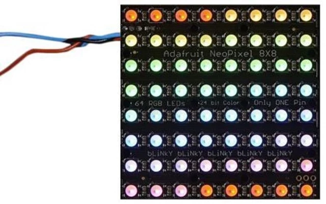 Adafruit 2870, Neopixel Neomatrix 64RGBW Warm White LED Matrix Module