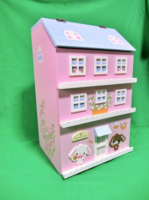 Sugarbunnies House shaped Small Wooden Chest Organizer Box Bunnies Sanrio Japan