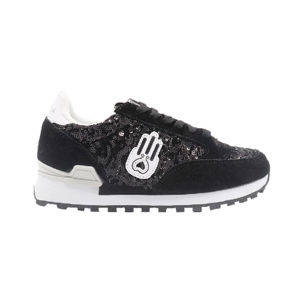 SCARPE DA DONNA Kamsa Glamour dark nero sneakers sportiva nuovo