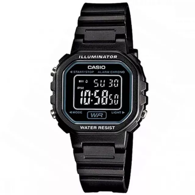 Reloj De Pulsera Casio La-20wh-1bdf Digital Para Mujer Color Negro Correa Resina