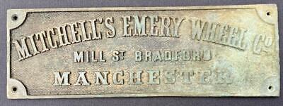 Mitchell's Emery Wheel Co Manchester Advertising Original Brass Door Plaque Sign