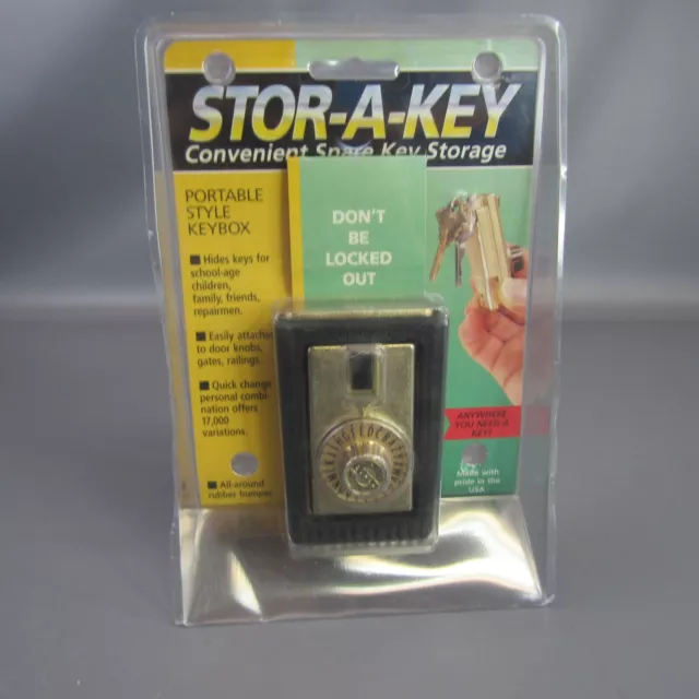 Stor-A-Key Portable Style Keybox NEW Combination Lock Box Storage Door Knob Hang