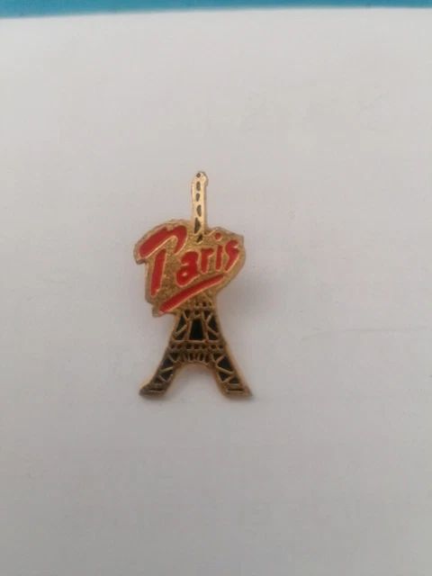 Broche Vintage Tour Eiffel - Souvenir De Paris - Dorée - Occasion En Très Bon état
