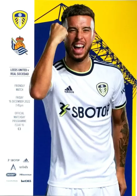 Leeds United v Real Sociedad 16/12/2022 Friendly Official programme. MINT. RARE