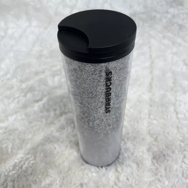 NWT Starbucks 2019 Holiday Silver Glitter Ombre Gradient White 16oz Hot/Cold NEW