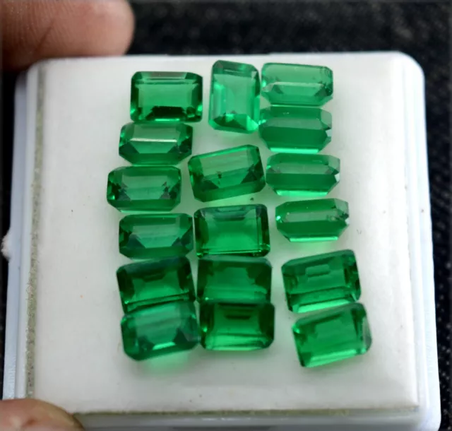 Certified Natural Calibrated Zambian Emerald Unheated 7x5 mm Lot Loose Gemstones