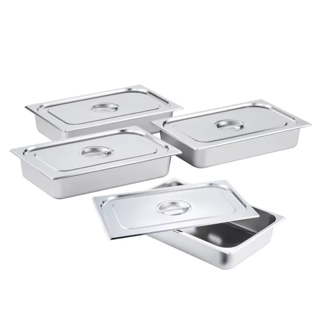 High-Quality 4 Pack Steam Table Pan Set 14qt - Full Size Food Pans with Lids