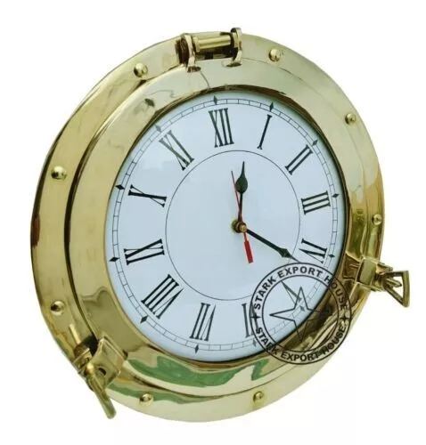 50.8cm Messing Marine Schiff Bullauge Uhr Analog Uhr Nautisch Wanduhr Geschenk