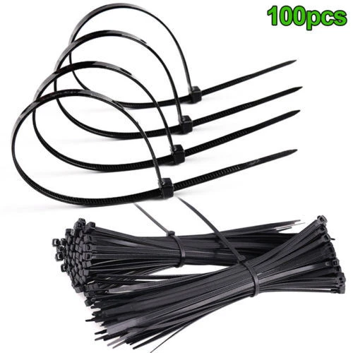 100 pcs Cable Tie Professional Quality Black Electric Nylon Cable E250 WY