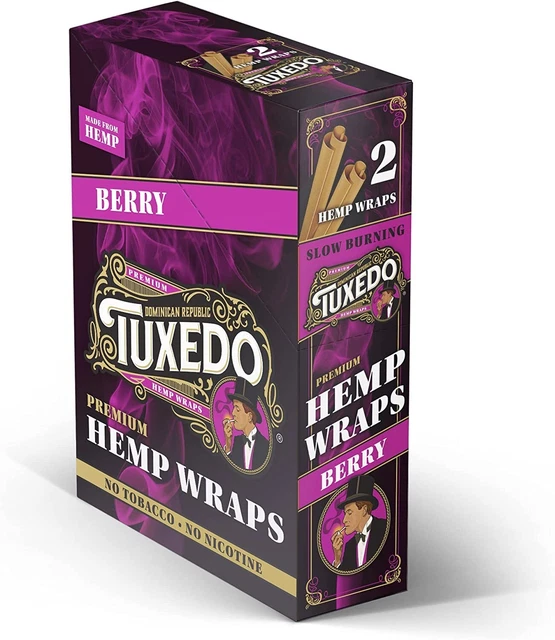 Tuxedo Rolling Wrap Paper Berry-Slow Burning-Pack Of 25