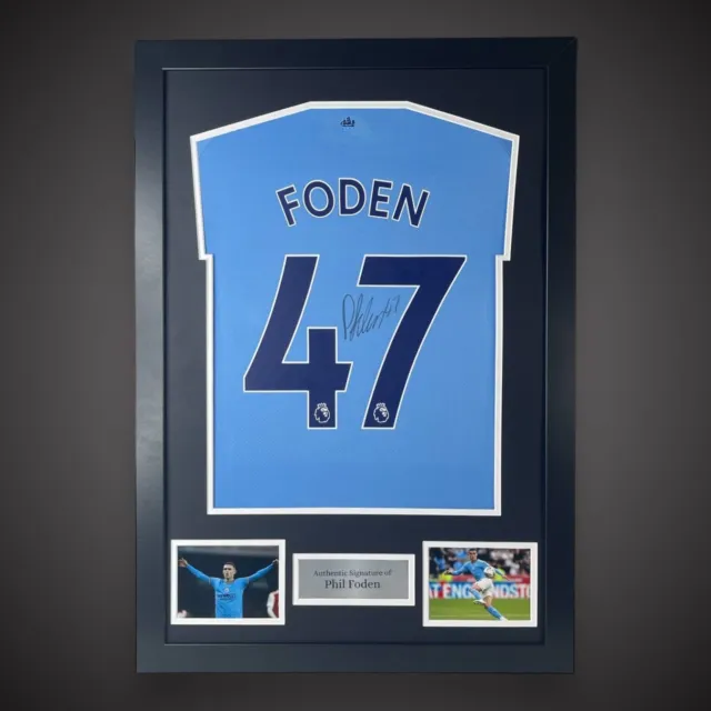 Manchester City Phil Foden Hand Signed Framed Shirt With COA £249