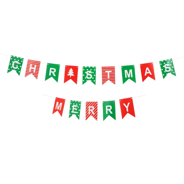 4 Sets Frohe Weihnachtsgirlande Weihnachtsfahne Weihnachtsdeko Fenster