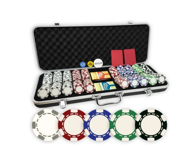 DA VINCI Set of 500 11.5 Gram 6-Spot Clay Composite Poker Chips with Upgraded...