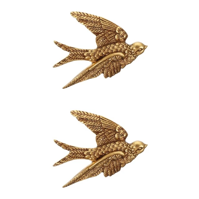 Set 2 Harz Schwalben Hängen Vogel Wandkunst Aus Metall Wandskulptur Schlucken