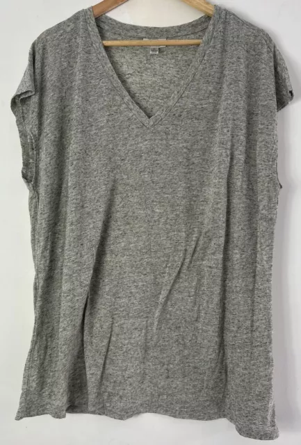 Refinity City Chic Womens blouse top Plus size 18 M Grey short sleeve Vneck