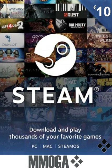 Steam Game Card EUR 10 - €10 EURO Steam Carta da gioco - codice digitale - EU