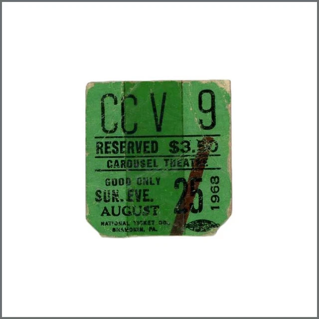 The Jimi Hendrix Experience 1968 Carousel Theatre Framingham Ticket Stub (USA)