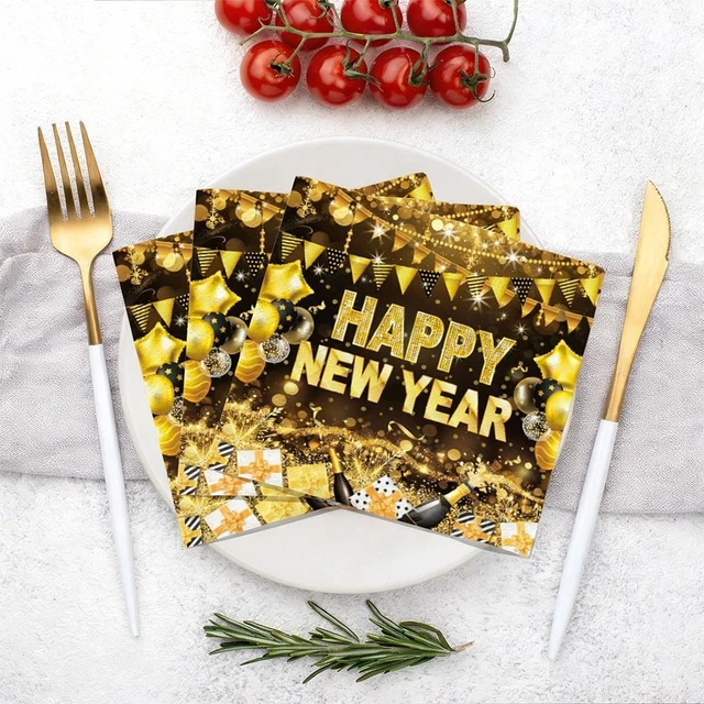 NEW YEARS EVE Party Decorations 2026 Black Gold, Happy New Supplies ...
