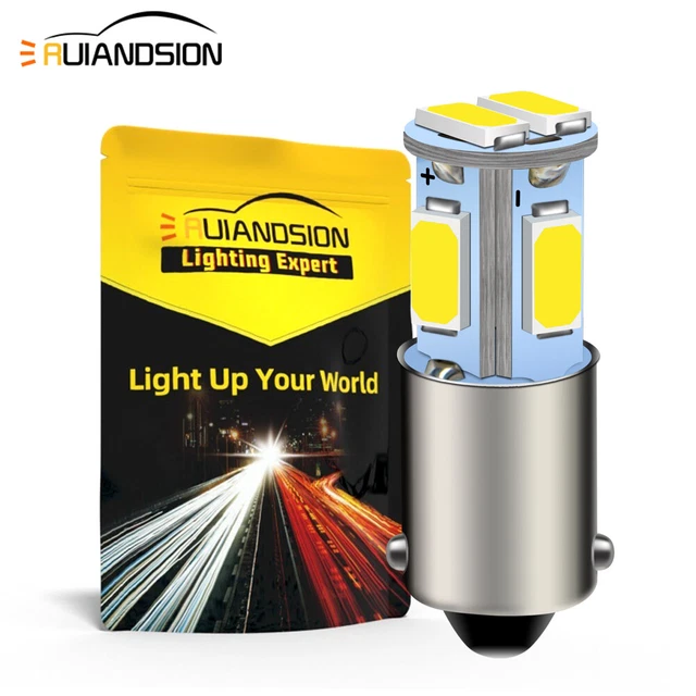 Qasim Blanc Chaud 24V BA9S T4W LED Ampoules 60LM Coffre De Voiture