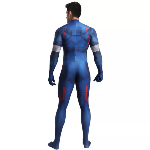 Captain America Adult/Kids Jumpsuit Bodysuit Zentai Cosplay Costume Tight Suit 3