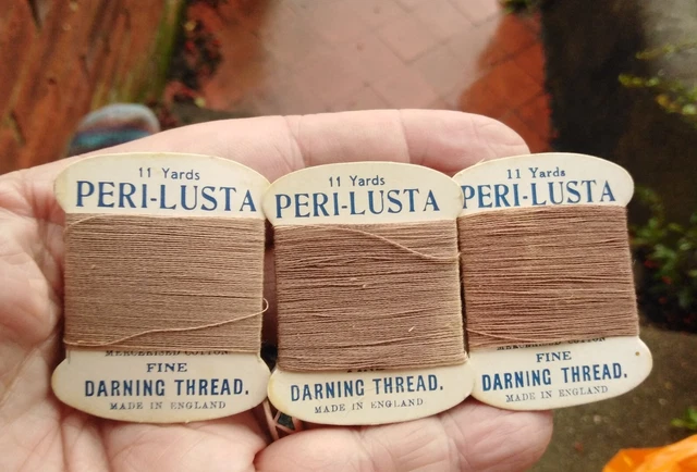 THREE VINTAGE UNUSED Small Peri-Lusta Fine Darning Threads £1.99 ...