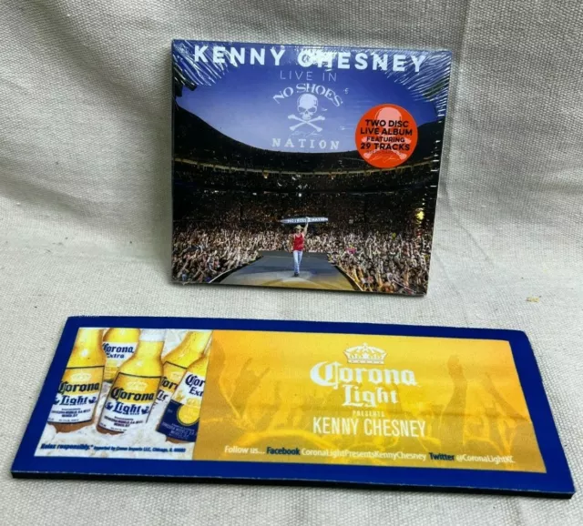 KENNY CHESNEY Live in No Shoes Nation 2 Discs Sealed BRAND NEW CD with KOOZIE