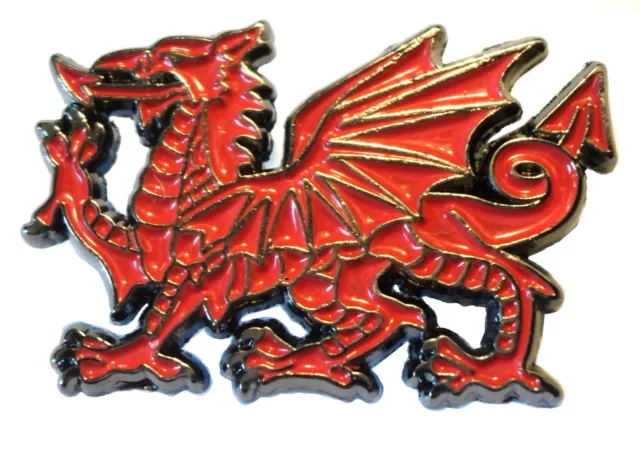 The Welsh Red Dragon National Flag Wales Cymru Metal Enamel Pin Badge NEW 25mm