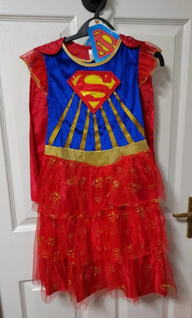 DC Super Girl TV 9-10Y Fancy Dress Superhero Costume Child Party Outfit book day
