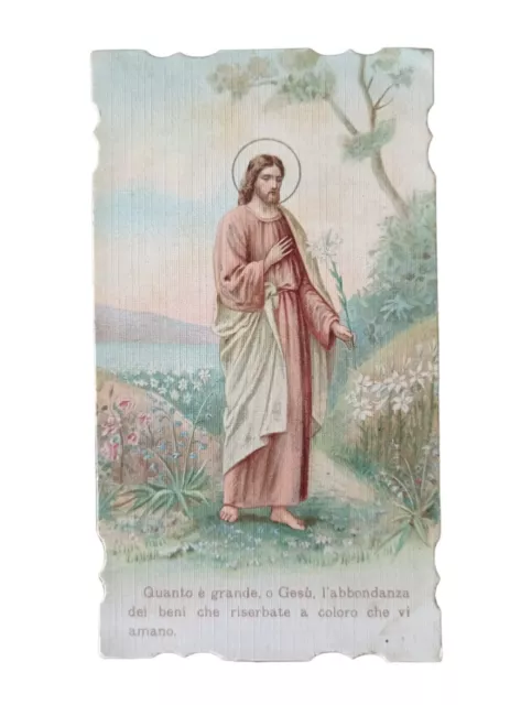 *HH* Antico Santino holycard Immaginetta Gesù Cristo Jesus Votiva Holy Card