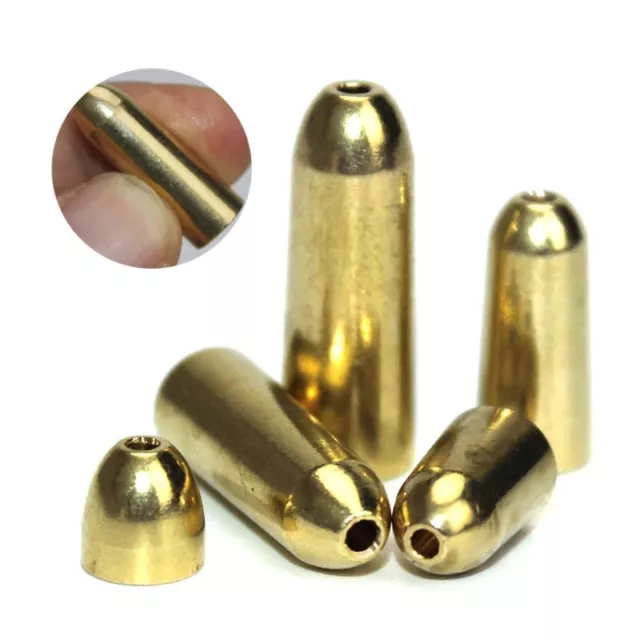 50pcs Copper Fishing Sinkers with High Quality Brass Bullet Sinker Weight Kit