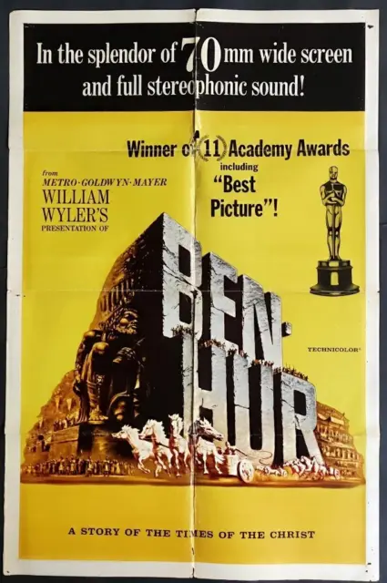 Charlton Heston Jack Hawkins William Wyler BEN-HUR original movie poster 2976