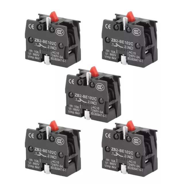 5PCS 600V ZB2-BE101C/BE102C Normal Open Close NO NC Push Button Joystick Switch