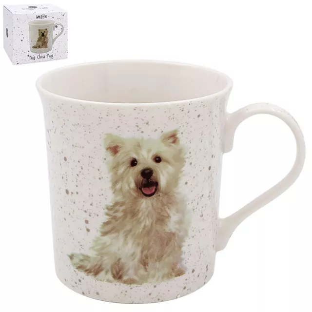 Printed Dog Breed Mugs Canine Pet Lovers Fine China Tea Coffee Cup Boxed Gift UK