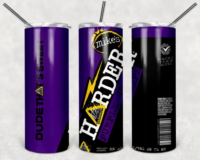 Mikes Harder Purple Themed 20oz Tumbler Stainless Insulated Hot/Cold Travel Mug
