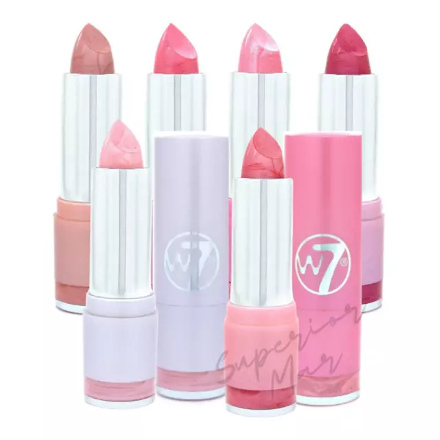 W7 FASHION LIPSTICKS Moisturising Lipstick Satin Lip Make Up 6 Colours Vegan