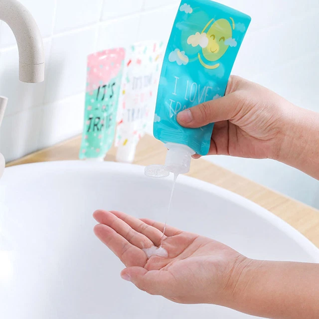 8 Pcs Squeezable Shampoo Container Travel Containers Child Squeeze Bag Cosmetic