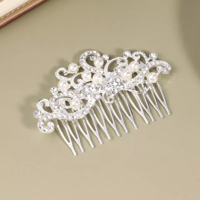 Gold Pearl Rhinestone Bridal Hair Comb Wedding Headpiece