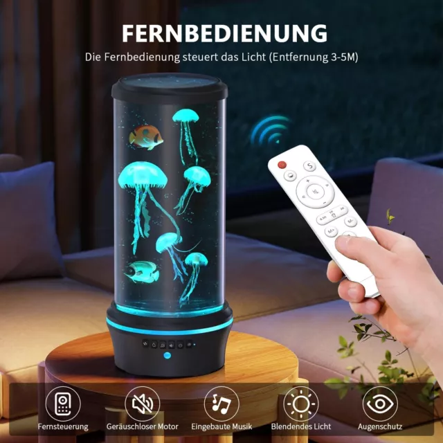 LED Jellyfish lave Night Light - Colonne type avec fonction musicale Bluetooth A 3